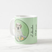 Gelbes Labrador Retriever & Tennis Balls Malerei Kaffeetasse (Vorderseite Links)