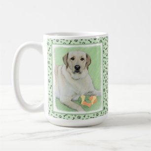 Gelbes Labrador Retriever & Tennis Balls Malerei Kaffeetasse