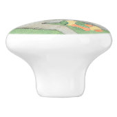 Gelbes Labrador Retriever & Tennis Balls Malerei Keramikknauf (Seitenansicht)