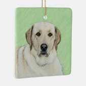 Gelbes Labrador Retriever & Tennis Balls Malerei Keramikornament (Rechts)