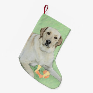 Gelbes Labrador Retriever & Tennis Balls Malerei Kleiner Weihnachtsstrumpf