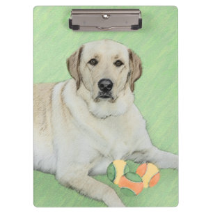 Gelbes Labrador Retriever & Tennis Balls Malerei Klemmbrett