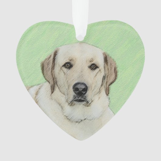 Gelbes Labrador Retriever & Tennis Balls Malerei Ornament (Vorderseite)
