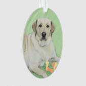 Gelbes Labrador Retriever & Tennis Balls Malerei Ornament (Vorderseite)