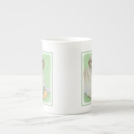 Gelbes Labrador Retriever & Tennis Balls Malerei Porzellantasse (Vorderseite)