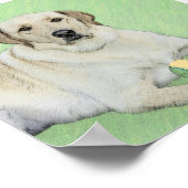 Gelbes Labrador Retriever & Tennis Balls Malerei Poster (Ecke)