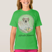 Gelbes Labrador Retriever & Tennis Balls Malerei T-Shirt (Vorderseite)