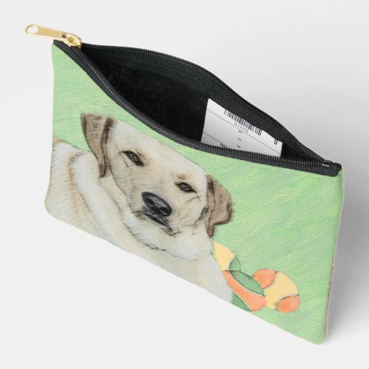 Gelbes Labrador Retriever & Tennis Balls Malerei Zubehörtasche (Offen)