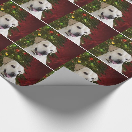 Gelbes labrador retriever-Weihnachten Geschenkpapier (Ecke)