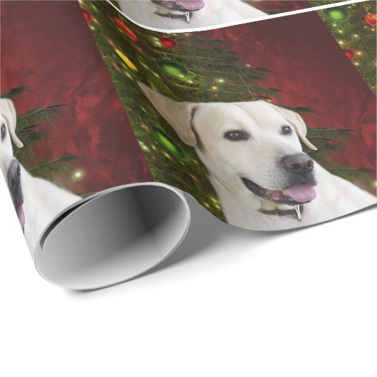 Gelbes labrador retriever-Weihnachten Geschenkpapier (Rolleneckpunkt)