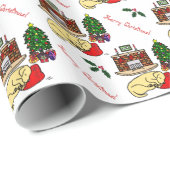 Gelbes Labrador retriever-Weihnachten Geschenkpapier (Rolleneckpunkt)