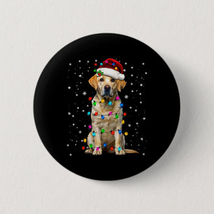Gelbes Labrador Retriever Weihnachtsbaum Licht Pyj Button