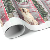 Gelbes Labrador retriever-WeihnachtsPackpapier Geschenkpapier (Rolleneckpunkt)