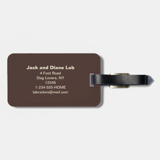 Gelbes Labrador Retrievers mit Herz Gepäckanhänger (Rückseite horizontal)