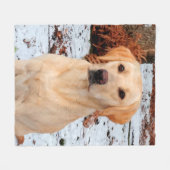 Gelbes Labrador - Schneehund - Gelbe Labrador Fleecedecke (Vorderseite (Horizontal))