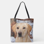 Gelbes Labrador - Schneehund - Gelbe Labrador Tasche (Rückseite)