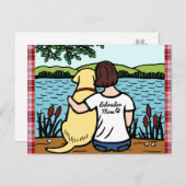 Gelbes Labrador und Mama 2 Postkarte (Vorne/Hinten)