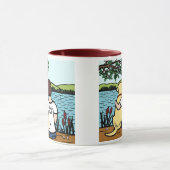 Gelbes Labrador und Mama 2 Tasse (Zentrum)