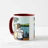 Gelbes Labrador und Mama 2 Tasse (Vorderseite Links)