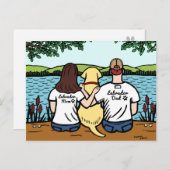 Gelbes Labrador und Mama und Vater lang Postkarte (Vorne/Hinten)
