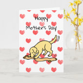 Gelbes Labrador und Muttertag der Strumpf Karte (Gelbe Blume)