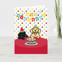 Gelbes Labrador und schwarzes Labrador zum Geburts