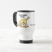 Gelbes Labrador und Strumpf Reisebecher (Vorderseite Links)