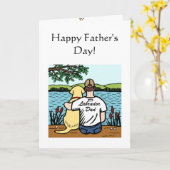 Gelbes Labrador und Vater 2 Karte (Gelbe Blume)