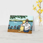 Gelbes Labrador und Vater Karte (Gelbe Blume)