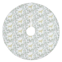 Gelbes Labrador - Weihnachtsfeiertag - Hundeblatt Fleece Weihnachtsbaumdecke