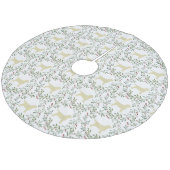 Gelbes Labrador - Weihnachtsfeiertag - Hundeblatt Fleece Weihnachtsbaumdecke (Schrägansicht)