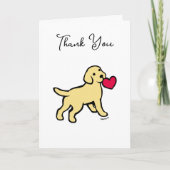 Gelbes Labrador Welpe mit Herz Dankeskarte (Vorderseite)