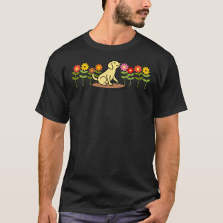 Gelbes Labrador, Welpen und Blume T-Shirt