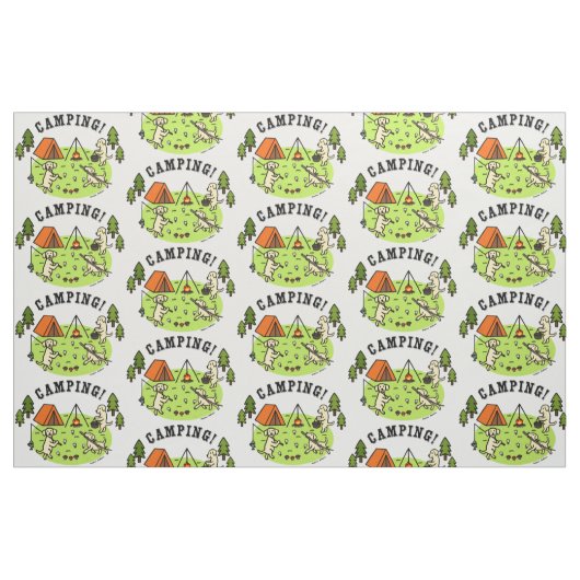 Gelbes Labradors Campings-Gewebe Stoff (Fat Quarter (45,7 x 55,9 cm))