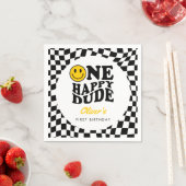 Gelbes Lächelgesicht 1. Geburtstag individuell Serviette (Beispiel)