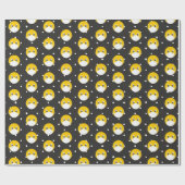 gelbes Lächelgesicht mit medizinischer Maske Geschenkpapier (Flach)