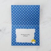 gelbes Lächelgesicht mit medizinischer Maske Karte (Innenseite)