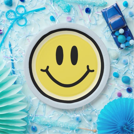 Gelbes Lächeln Pappteller (Party)