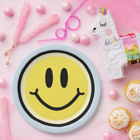 Gelbes Lächeln Pappteller (Party)