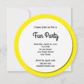 Gelbes lächelndes Emoji stellen Party Einladung (Rückseite)