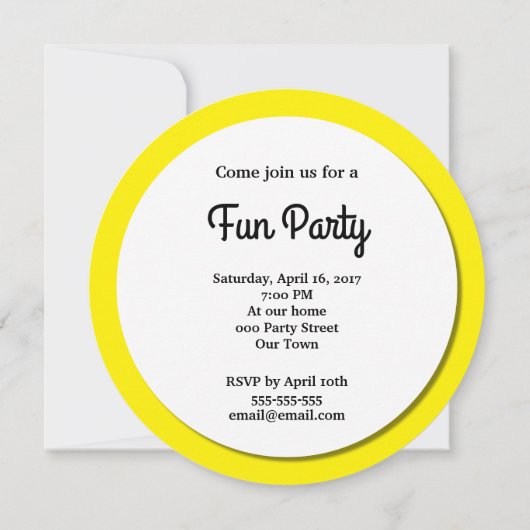 Gelbes lächelndes Emoji stellen Party Einladung (Rückseite)