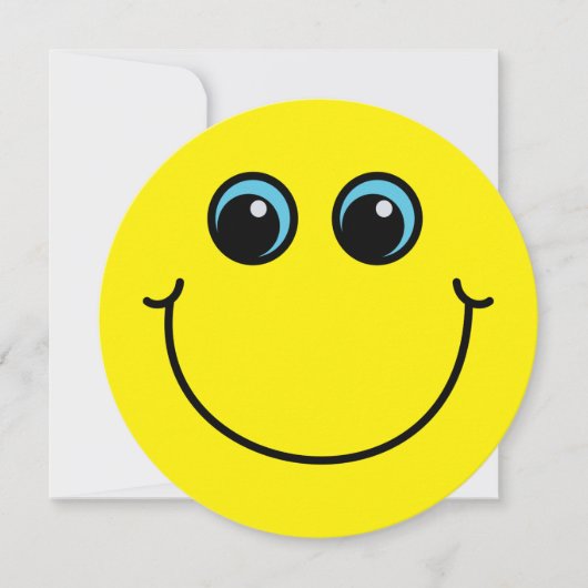 Gelbes lächelndes Emoji stellen Party Einladung (Vorderseite)