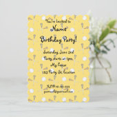 Gelbes Lacrossemuster Einladung (Stehend Vorderseite)