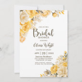 Gelbes Land Rose Blumenkohl Brautparty Einladung (Vorderseite)