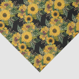 Gelbes Landhaus-Sonnenblumen-Blumenmuster Seidenpapier