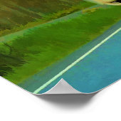 Gelbes Lastwagenfahrer Straßenbahnfahrplan Art Pos Poster (Ecke)