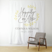 Gelbes Laurel Verlasse glücklich je nach Hochzeit Wandteppich (Beispiel)