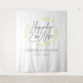 Gelbes Laurel Verlasse glücklich je nach Hochzeit Wandteppich (Vorderseite)