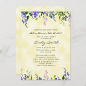 Gelbes Lavendel-Brautparty Einladung (Vorne/Hinten)