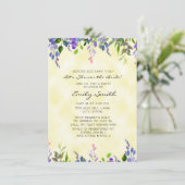 Gelbes Lavendel-Brautparty Einladung (Stehend Vorderseite)